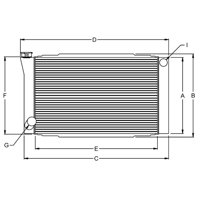 RADIATOR, 19X26 FORD NO FILLER